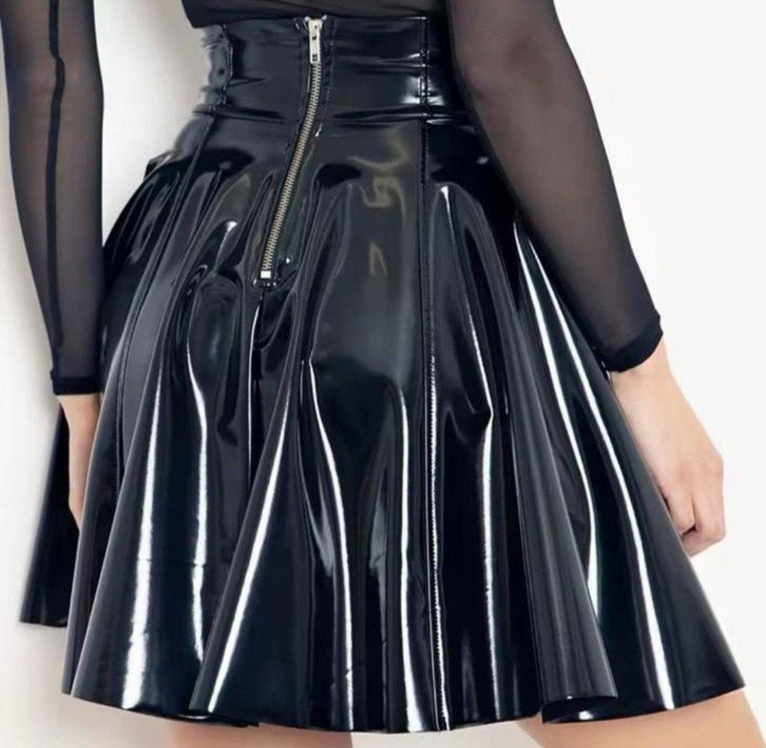 Mooie lak rokje met hoge taille, tm 7XL, Kleding | Dames, Rokken, Verzenden, Nieuw, Boven de knie