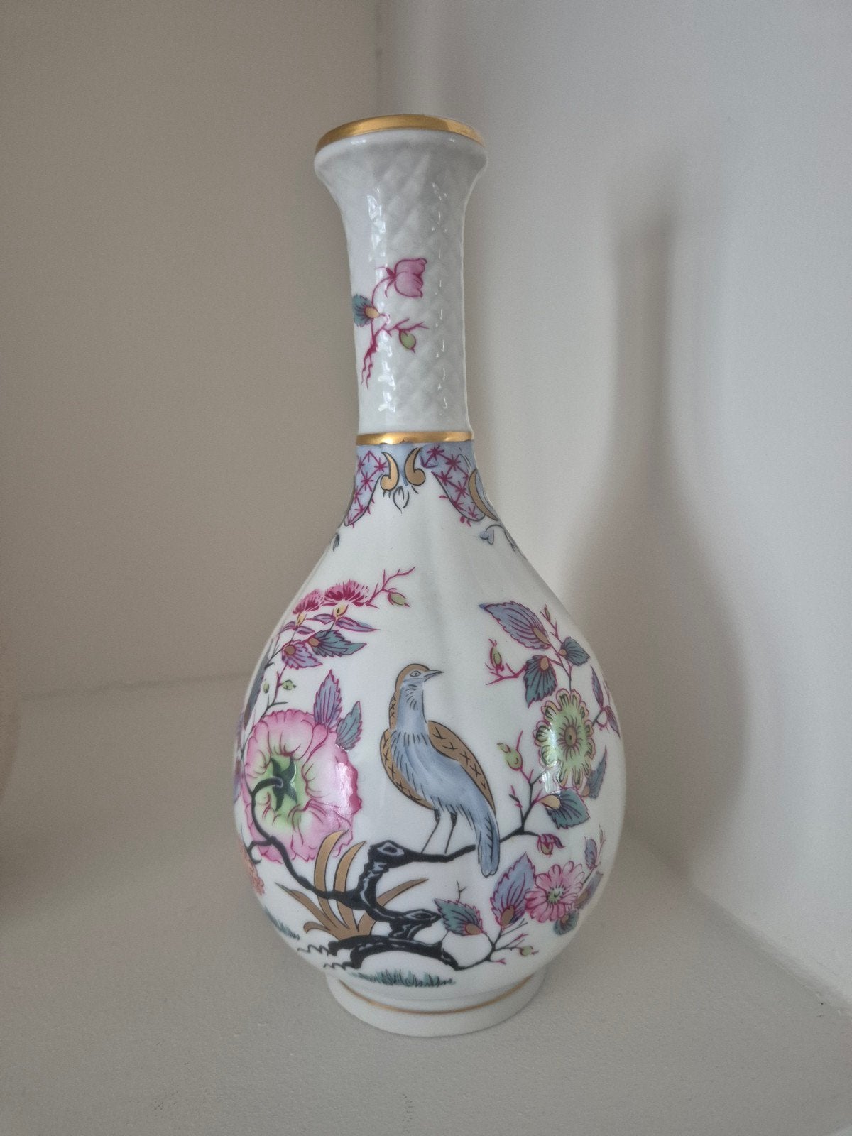 Prachtige handgeschilderde Chinese vaas met vogel en bloemen, Antiek en Kunst, Verzenden