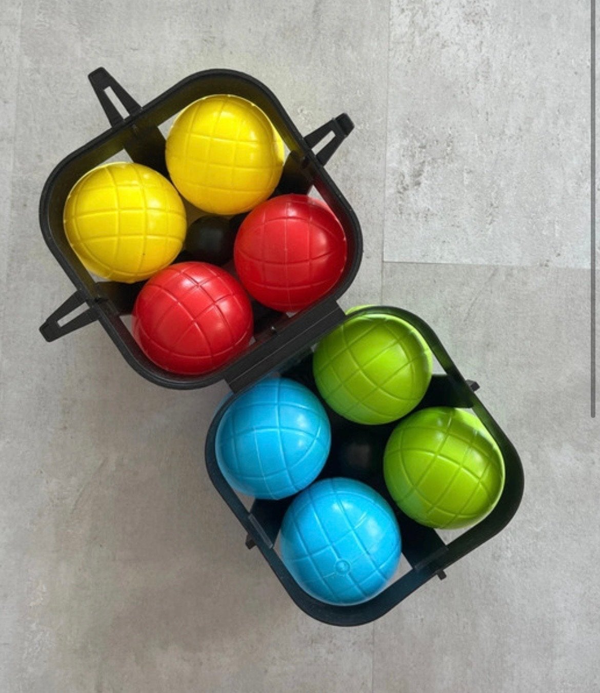 Boccia/Petanque set met 8 ballen in draaghouder, Ophalen of Verzenden, Zo goed als nieuw