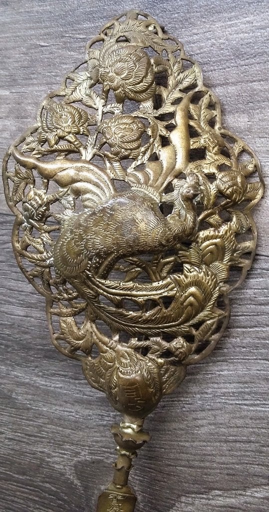 Omstreeks1880 Twee Grote Gordijn Haken Chinees Huwelijks Bed, Zilver, 24 cm, Sieraad, Ophalen of Verzenden