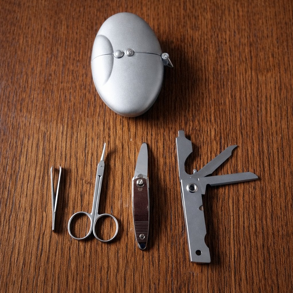 5 delig compact manicure/multitool set zilverkleur/nieuw, Ophalen of Verzenden, Nieuw, Overige typen