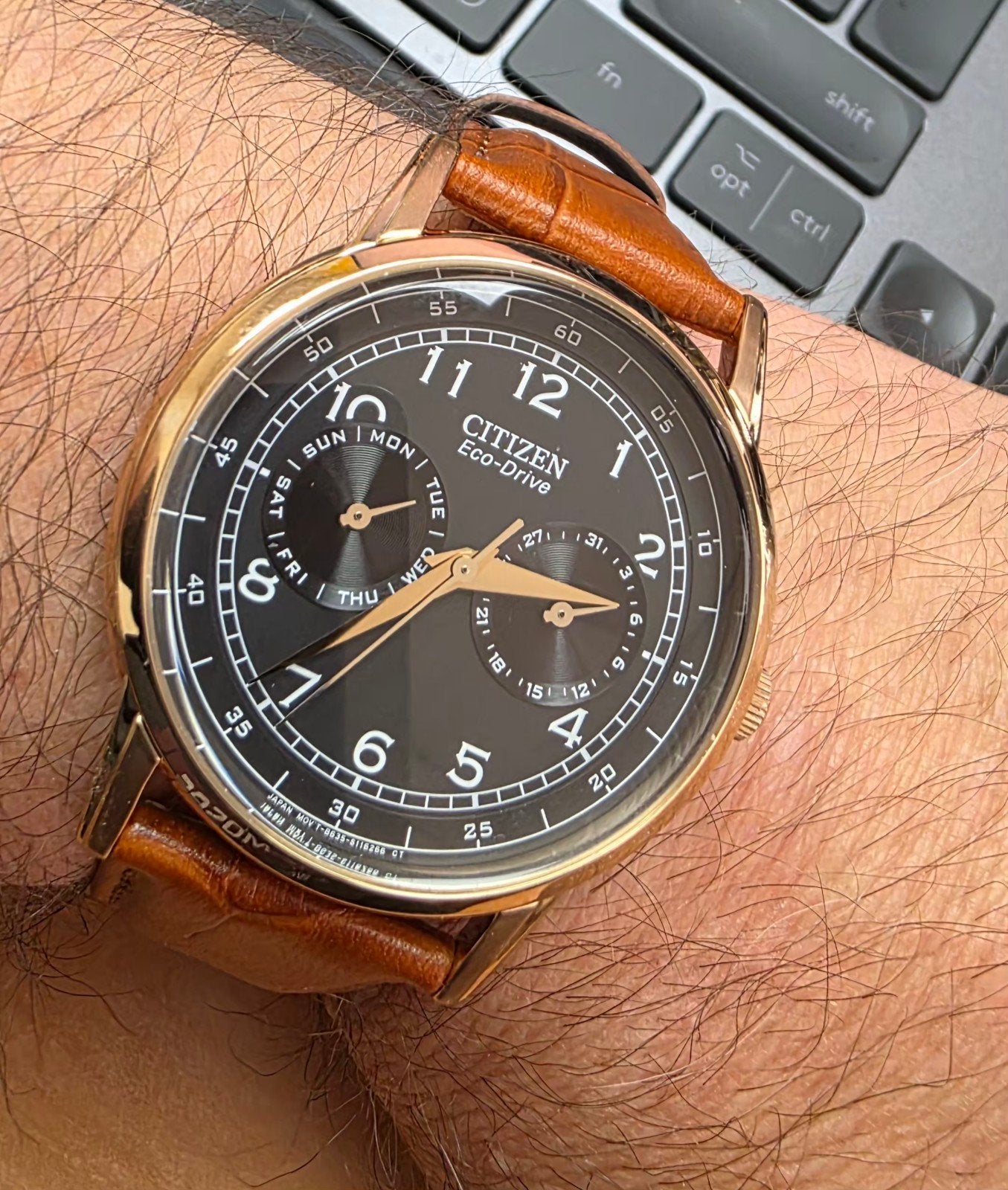Citizen Eco-Drive Polshorloge - Perfecte Staat!, Ophalen of Verzenden, Zo goed als nieuw, Leer, Citizen