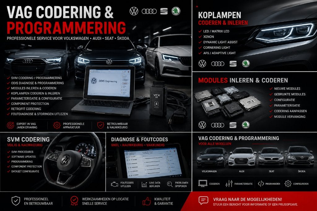 VAG SVM Codering | Modules Inleren | Koplampen Coderen, Ophalen