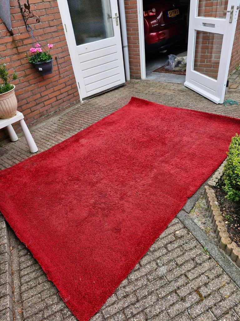 Vloerkleed rood 170 x 240, Ophalen, Gebruikt, 150 tot 200 cm, 200 cm of meer