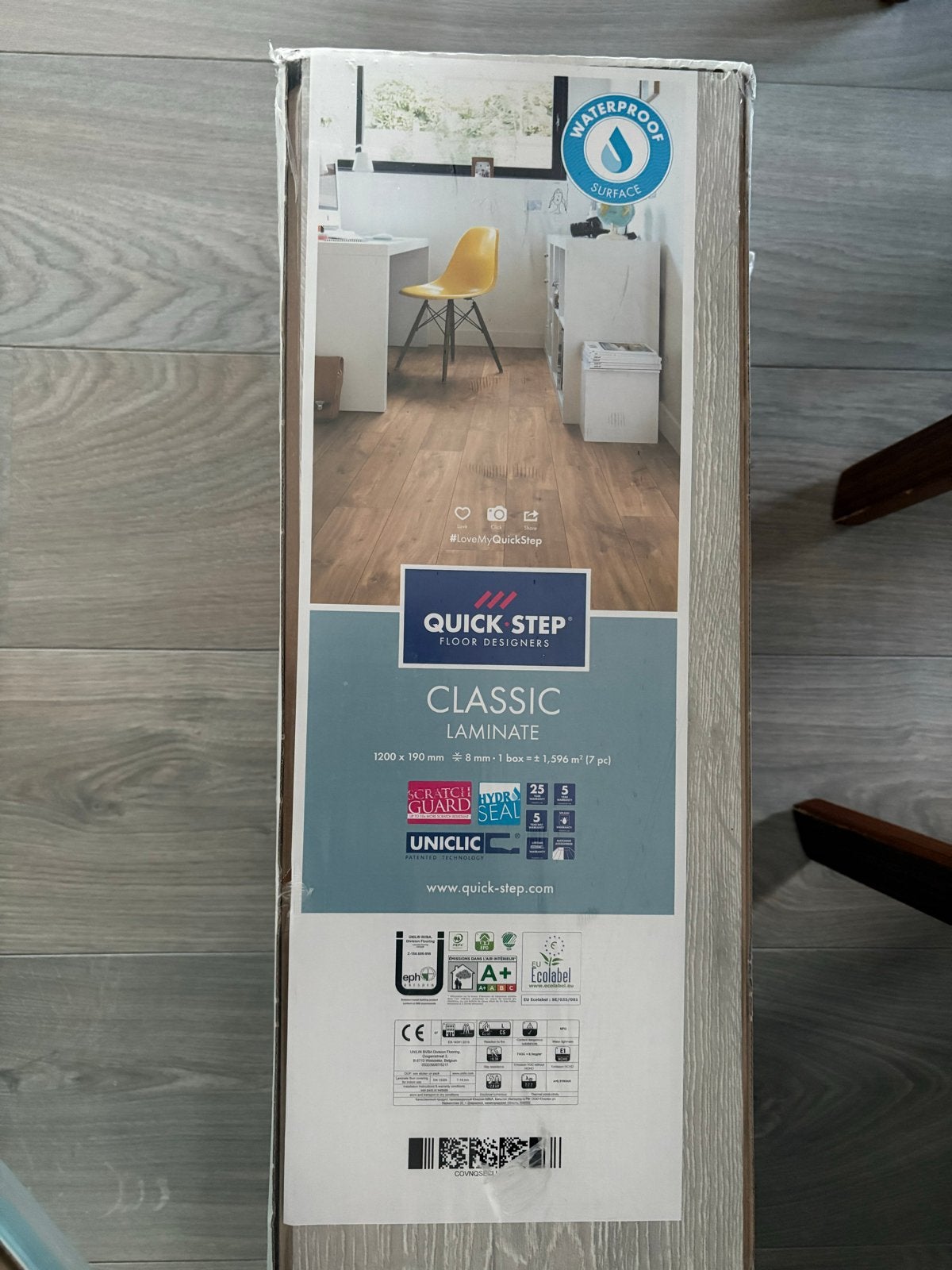Quick-Step Classic Laminaat Vloer eiken grijs, Ophalen, Nieuw, Grijs, 10 tot 25 m²