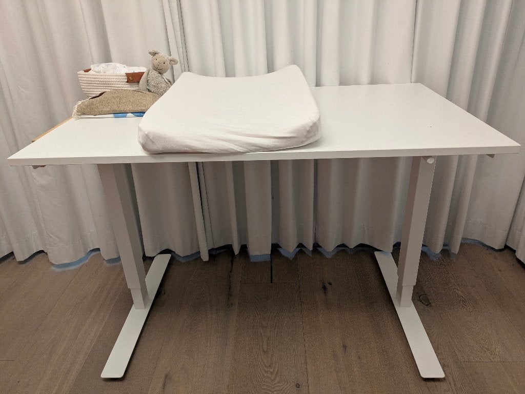 Verstelbaar bureau, Ophalen, Zit-sta bureau, Gebruikt, 120 cm