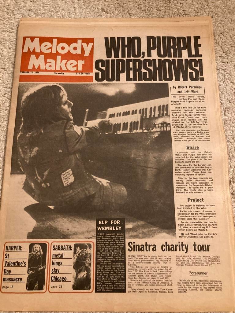 MELODY MAKER 1974 BOB DYLAN Beach Boys CAT STEVENS Caravan, Ophalen of Verzenden, Gelezen, Muziek, Film of Tv