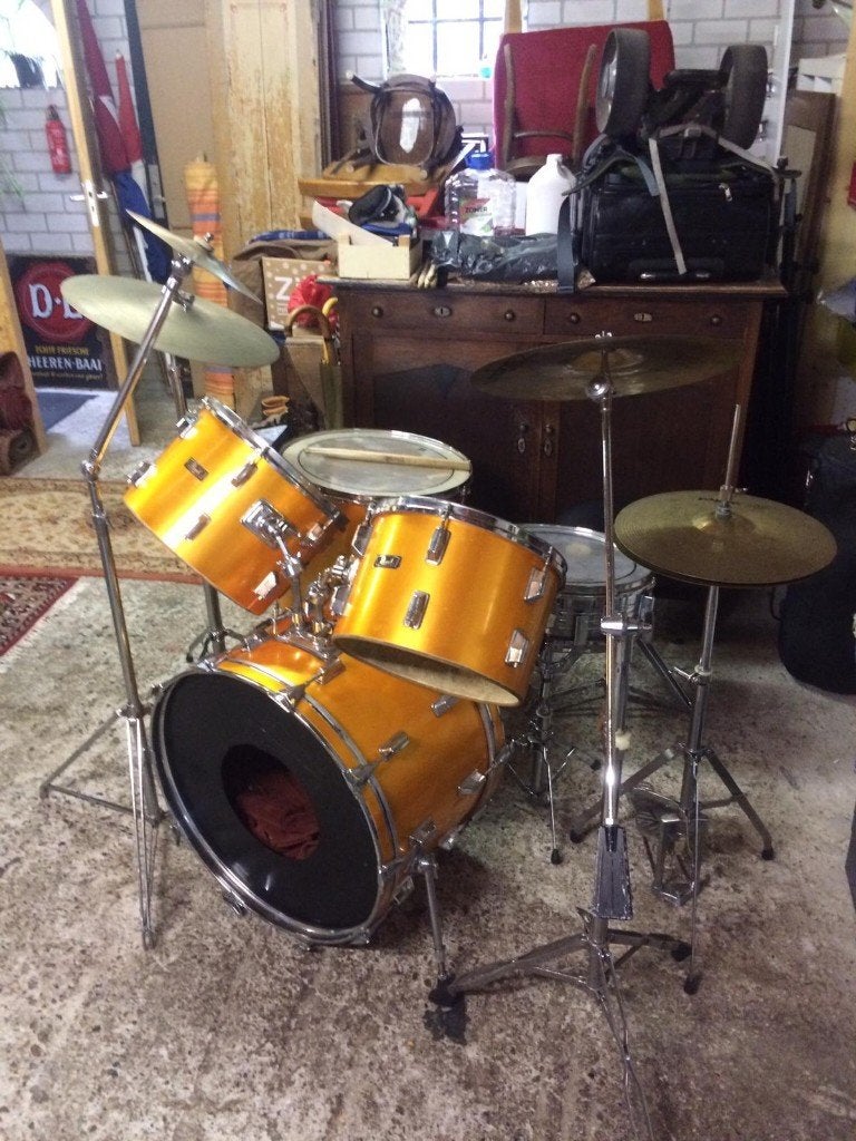 Drumstel Pearl Wood Fibreglass, Muziek en Instrumenten, Ophalen, Gebruikt, Pearl