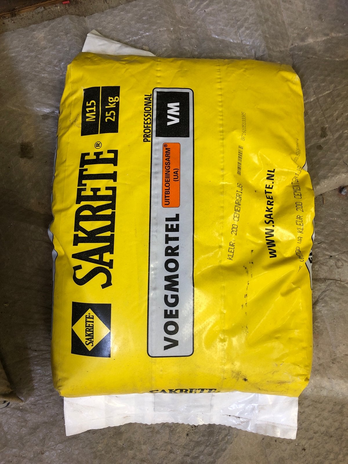 Sakrete Voegmortel M15 - 25 kg, Cementgrijs, Ophalen, Nieuw