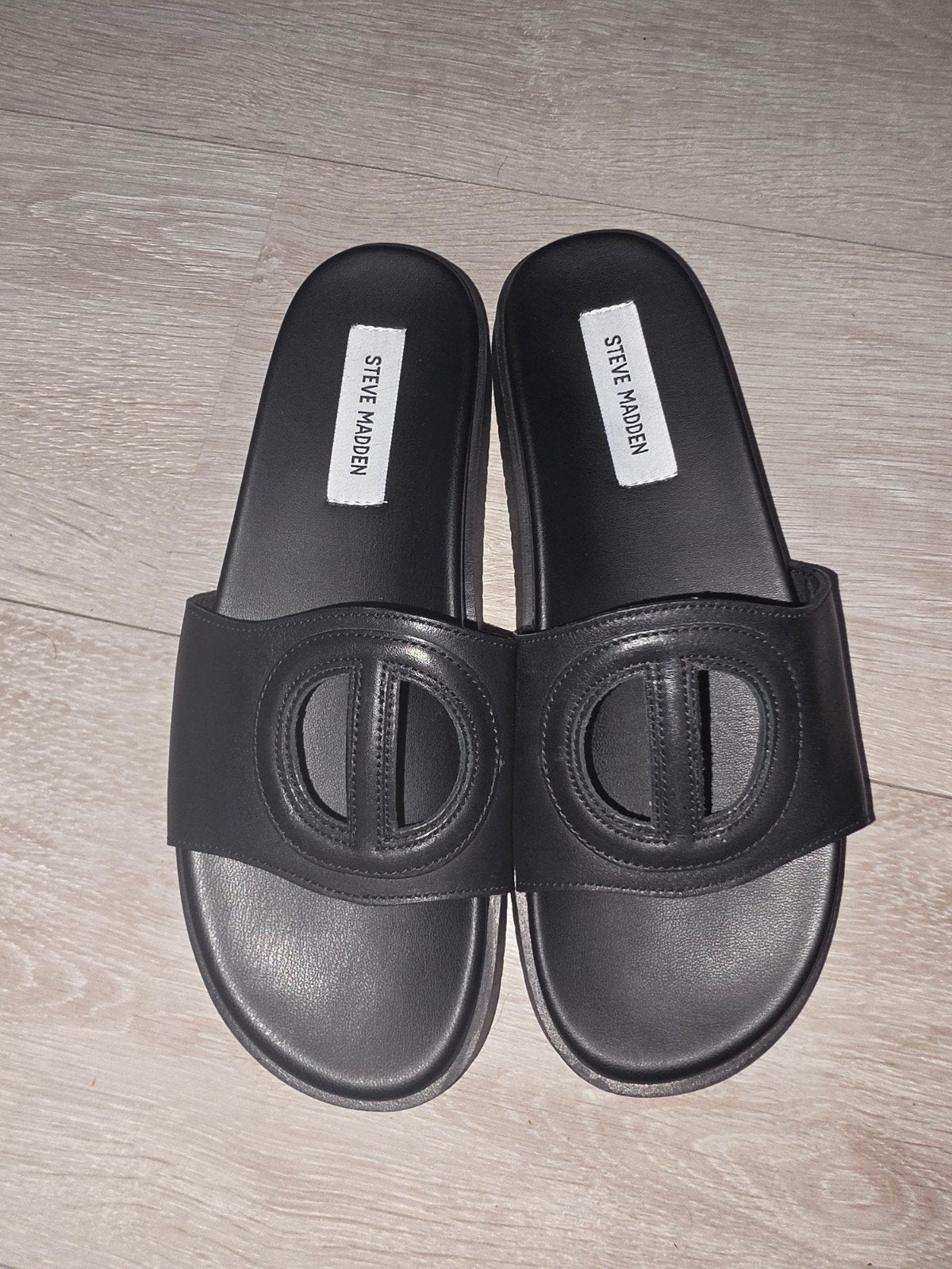 Steve Madden Mayke slipper van leer, Ophalen of Verzenden, Nieuw, Zwart