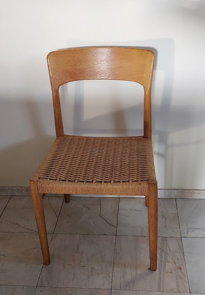 Vintage Deense eetkamerstoelen in Niels Otto Møller stijl, Ophalen, Bruin, Hout, Vier
