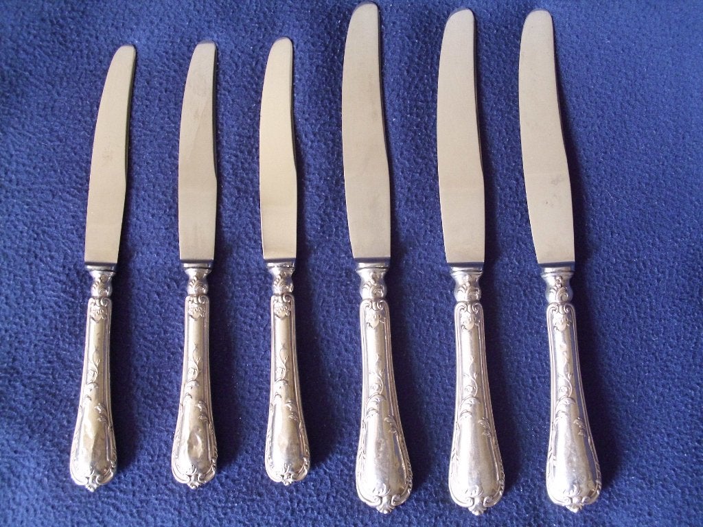 Zilveren messenset - 800 zilvergehalte - 428 gram, Verzenden, Zilver
