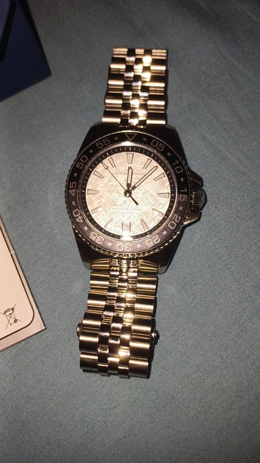 jacques lemans herenhorloge splinter met bon certificaat, Overige merken, Staal, Polshorloge, Nieuw