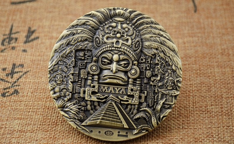 Aztec Maya Munt / Azteekse Herdenkingsmunt Zuid Amerika, Verzenden, Zuid-Amerika, Losse munt