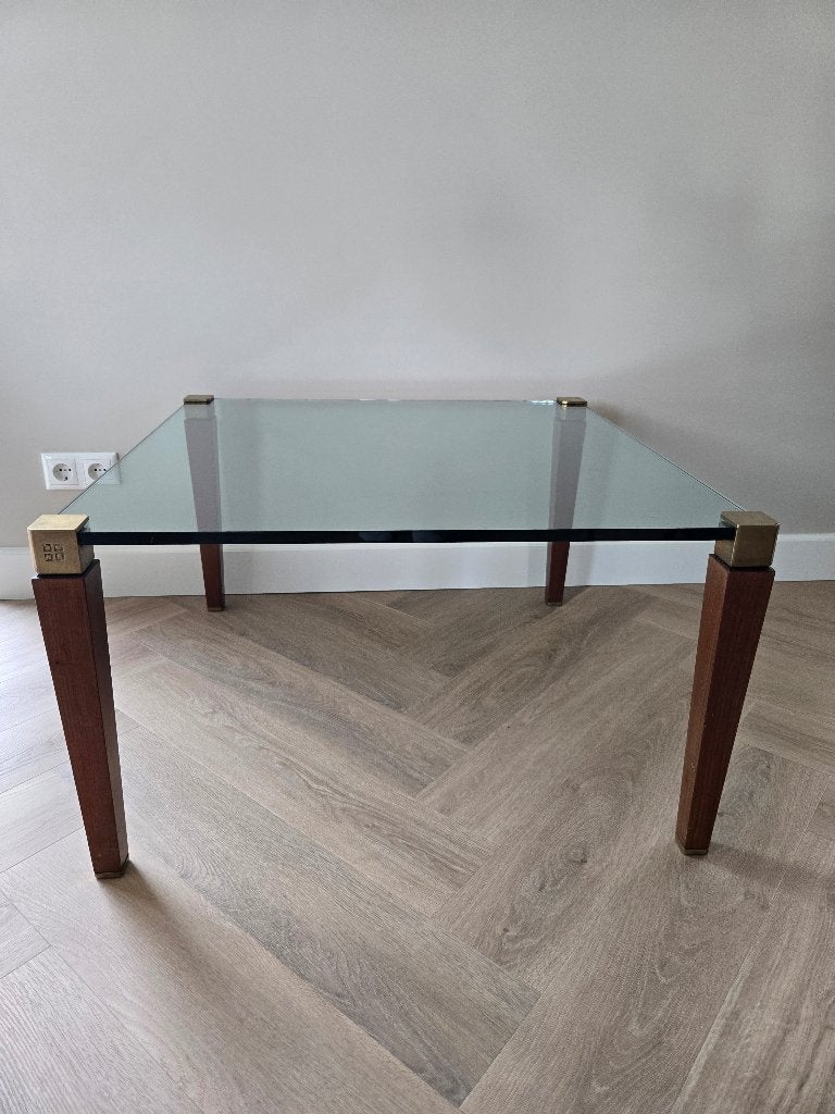 Salontafel | Glas | Ghyzhy | 80x80, Huis en Inrichting, Ophalen, Gebruikt, 50 tot 100 cm, Vierkant