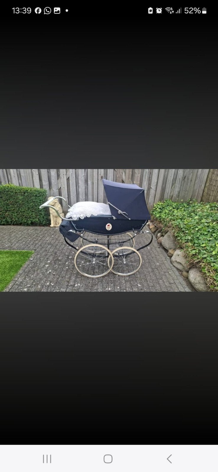 Prachtige Silver Cross Kinderwagen uit 1962 - Donkerblauw, Kinderen en Baby's, Kinderwagens en Combinaties, Ophalen of Verzenden