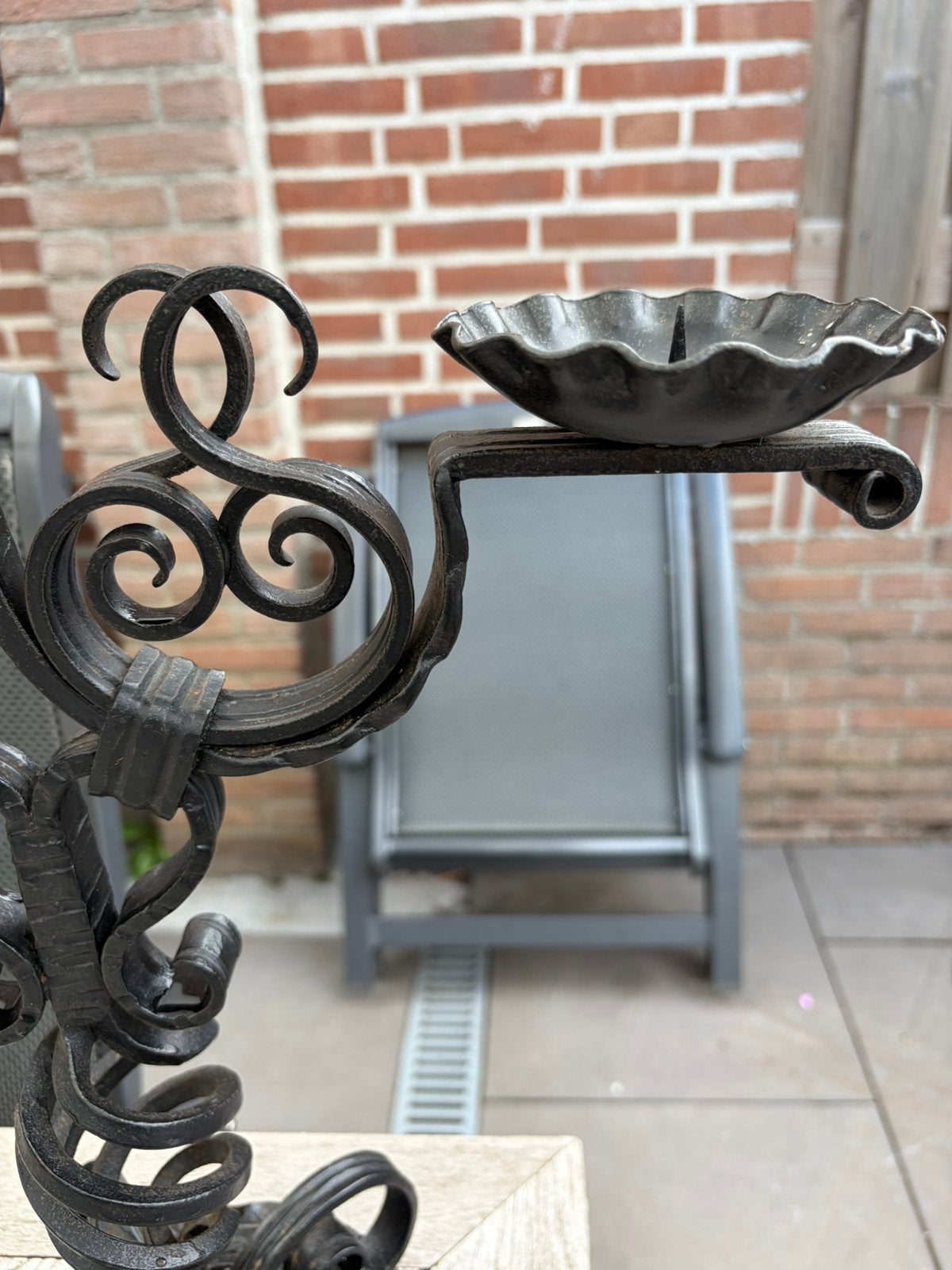 Prachtige handgesmede smeedijzeren 3-armige kandelaar, Ophalen of Verzenden, Overige materialen
