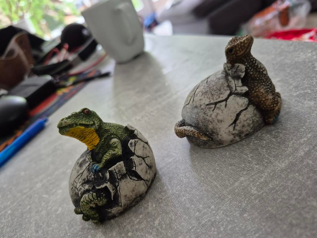 Leuke decoratieve hagedisjes in ei - set van 2, Ophalen of Verzenden, Zo goed als nieuw