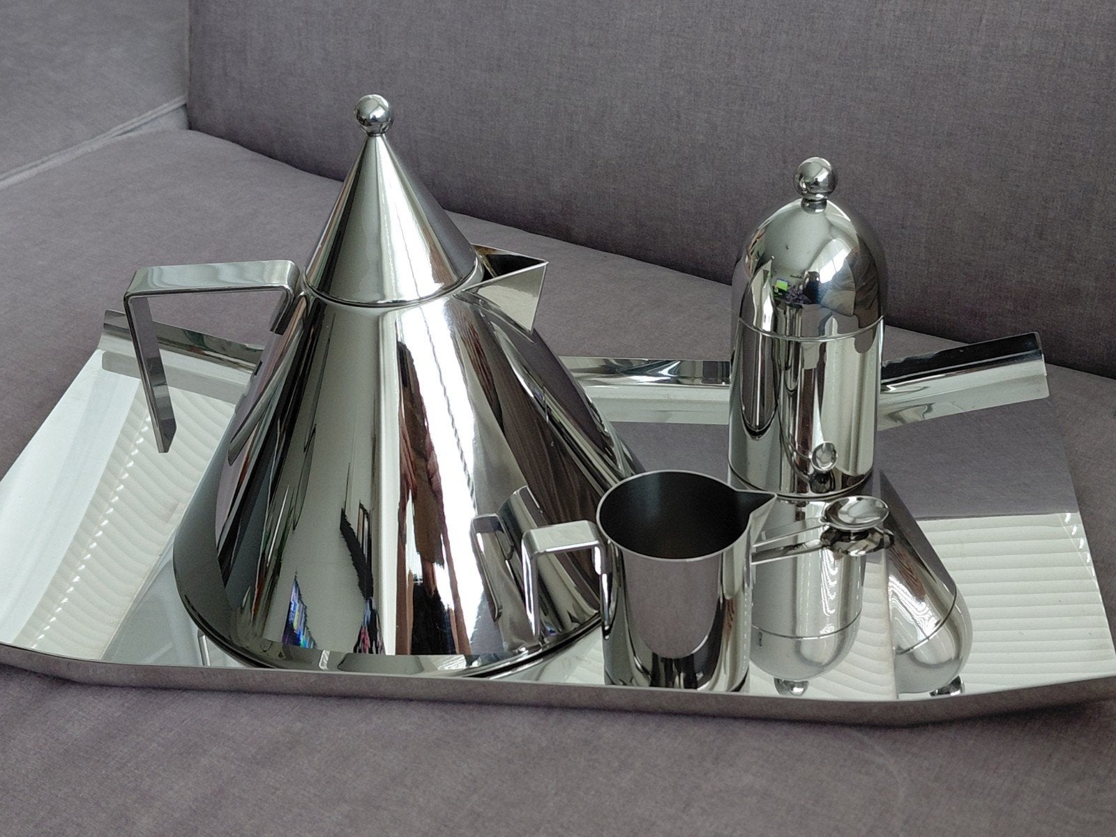Alessi theeset, Ophalen of Verzenden, Zo goed als nieuw, Zilver, Metaal