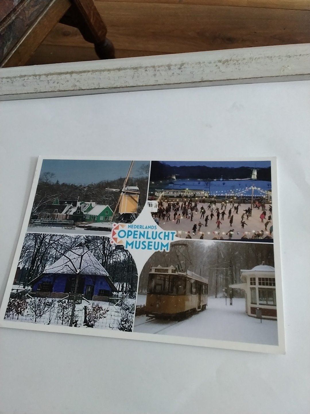 Ansichtkaart Nederlands Openluchtmuseum - Wintertafereel, Ophalen of Verzenden, 1980 tot heden, Gelopen