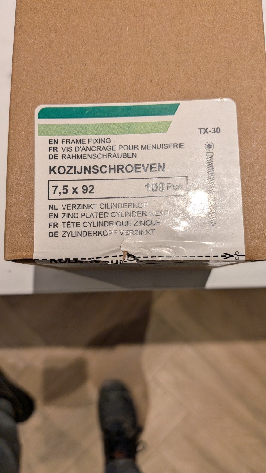 Kozijnschroeven 7,5 x 92 mm - 90 stuks, Ophalen of Verzenden, Nieuw, 50 tot 100 mm, Schroeven