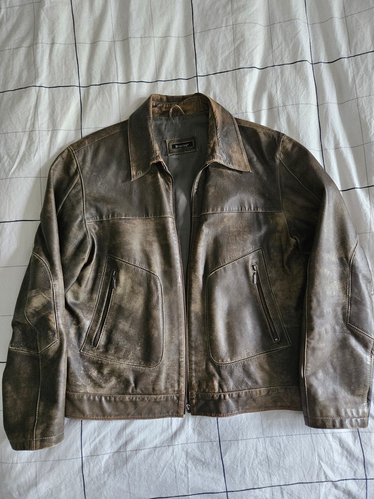 Leren tussenjas jack XL of maat 52 bruin., Ophalen of Verzenden, Gedragen, Maat 52/54 (L), Bruin