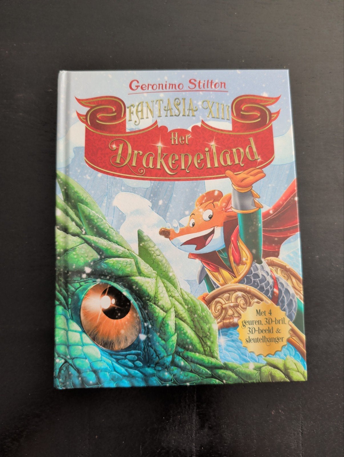Geronimo Stilton Fantasia XIII: Het Drakeneiland, Ophalen of Verzenden, Zo goed als nieuw, Geronimo Stilton, Fictie algemeen