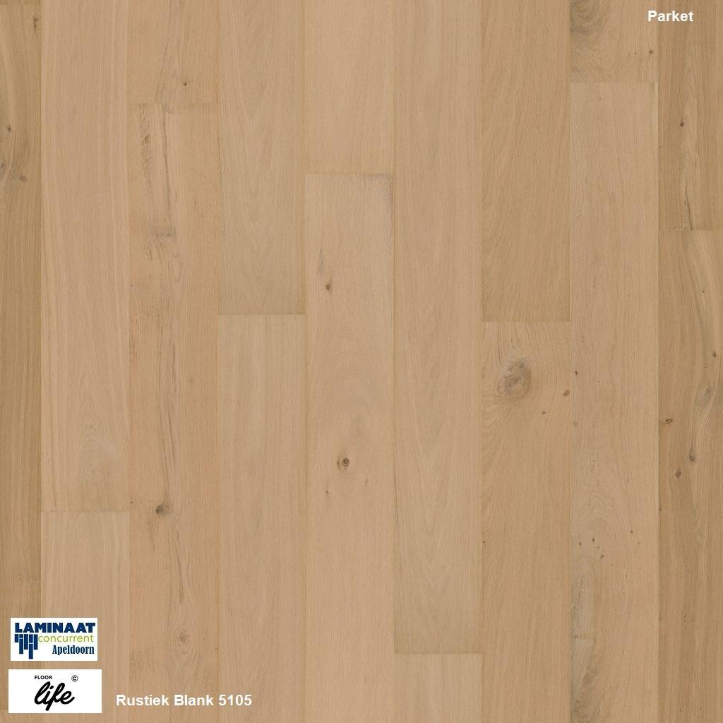Lamel Parket Reseda Rustiek Blank 5105 - vooraf geoiled, Parket, 75 m² of meer, Nieuw, Ophalen of Verzenden