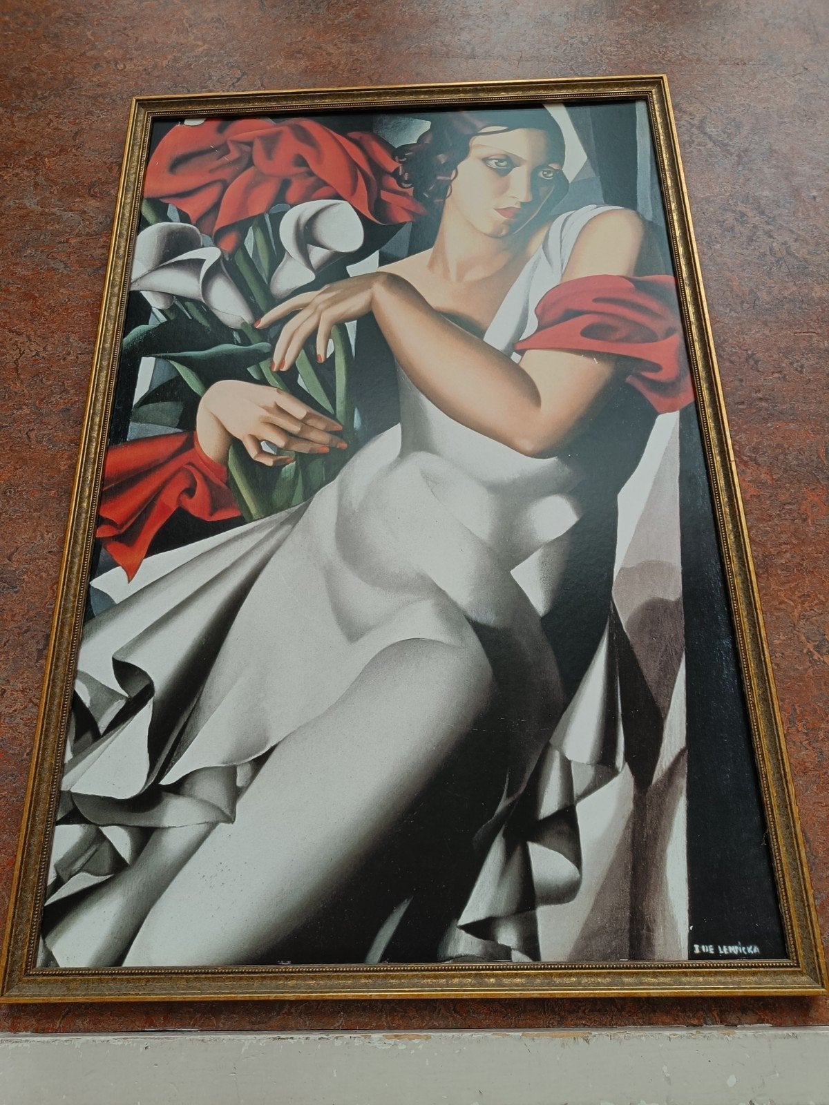 Reproductie van Tamara de Lempicka's 'Vrouw met Calla's', Ophalen