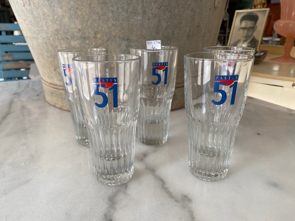 Brocante - Serie Franse Pastis-glazen!, Ophalen of Verzenden, Gebruikt, Gebruiksvoorwerp