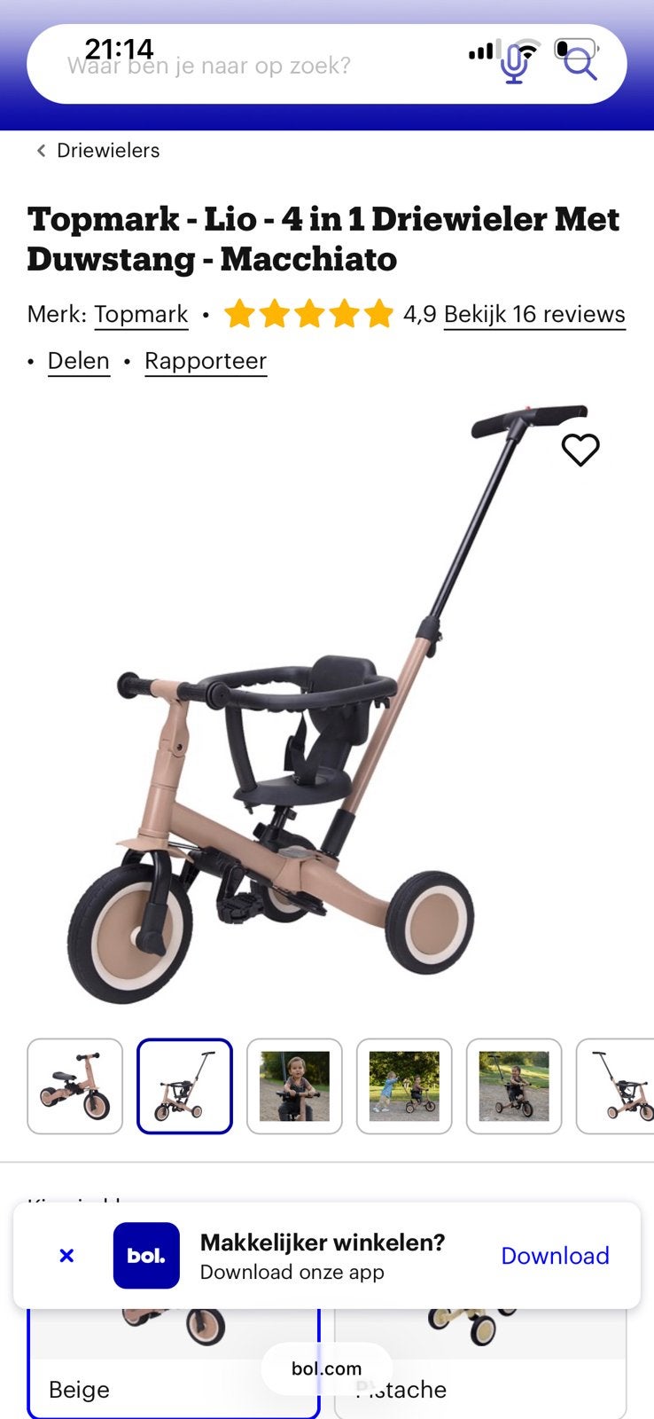 Topmark 4 in 1 fiets, Ophalen, Zo goed als nieuw