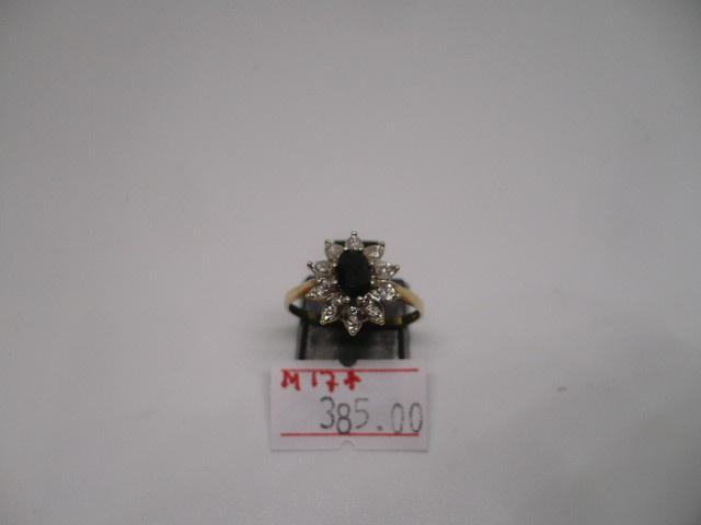 14 karaat gouden dames ring met briljant maat 17 - 2.20 gram, Sieraden, Tassen en Uiterlijk, Ringen, Blauw, Ophalen of Verzenden