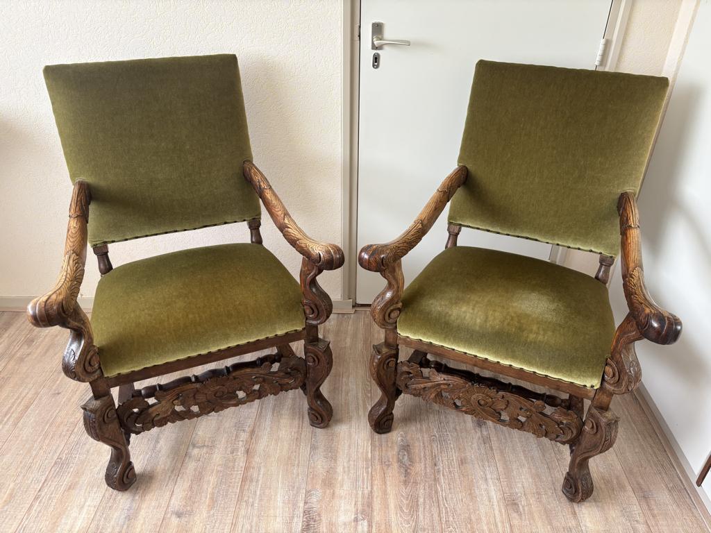 2 antieke Louis XV stijl stoelen, Antiek en Kunst, Antiek | Meubels | Stoelen en Banken, Ophalen