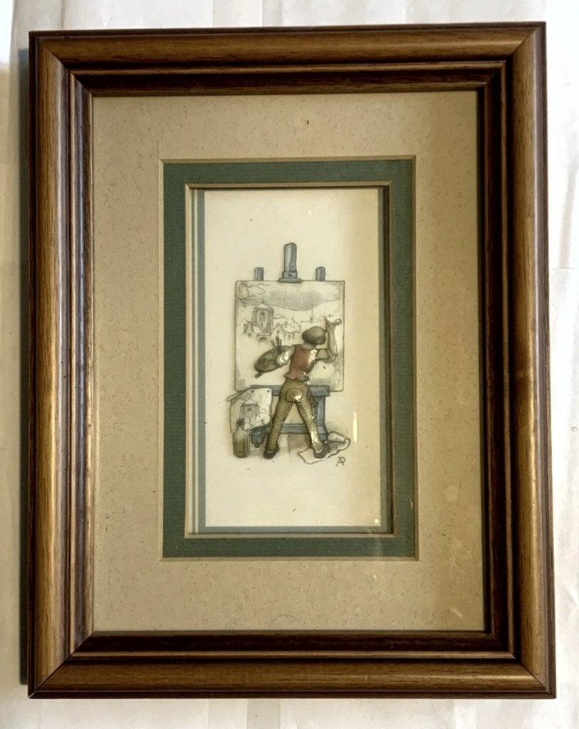 3D Anton Pieck in houten frame, Verzenden