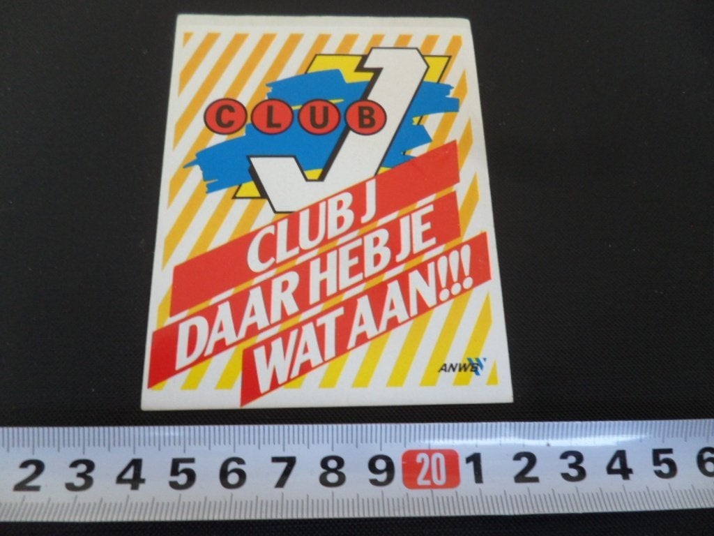 sticker ANWB Club J daar heb je wat aan  !!!, Ophalen, Zo goed als nieuw