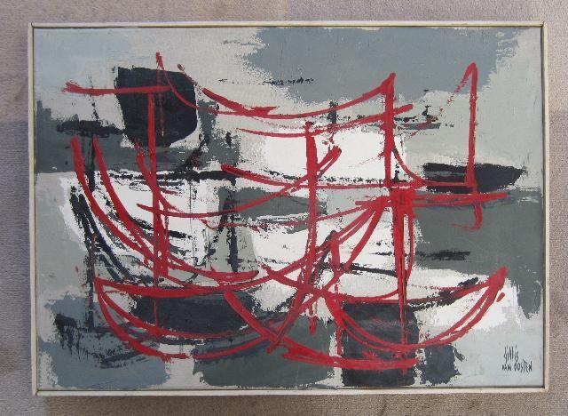 ==uit 1961==Gillis van Oosten 1916-2005 ==, Antiek en Kunst, Kunst | Schilderijen | Abstract, Ophalen of Verzenden