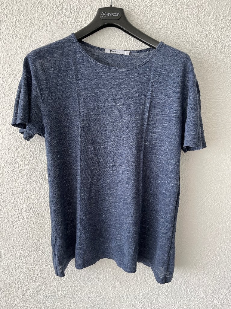 Alexander Wang donkerblauw linnen shirt, Kleding | Dames, Maat 38/40 (M), Alexander Wang, Zo goed als nieuw, Korte mouw