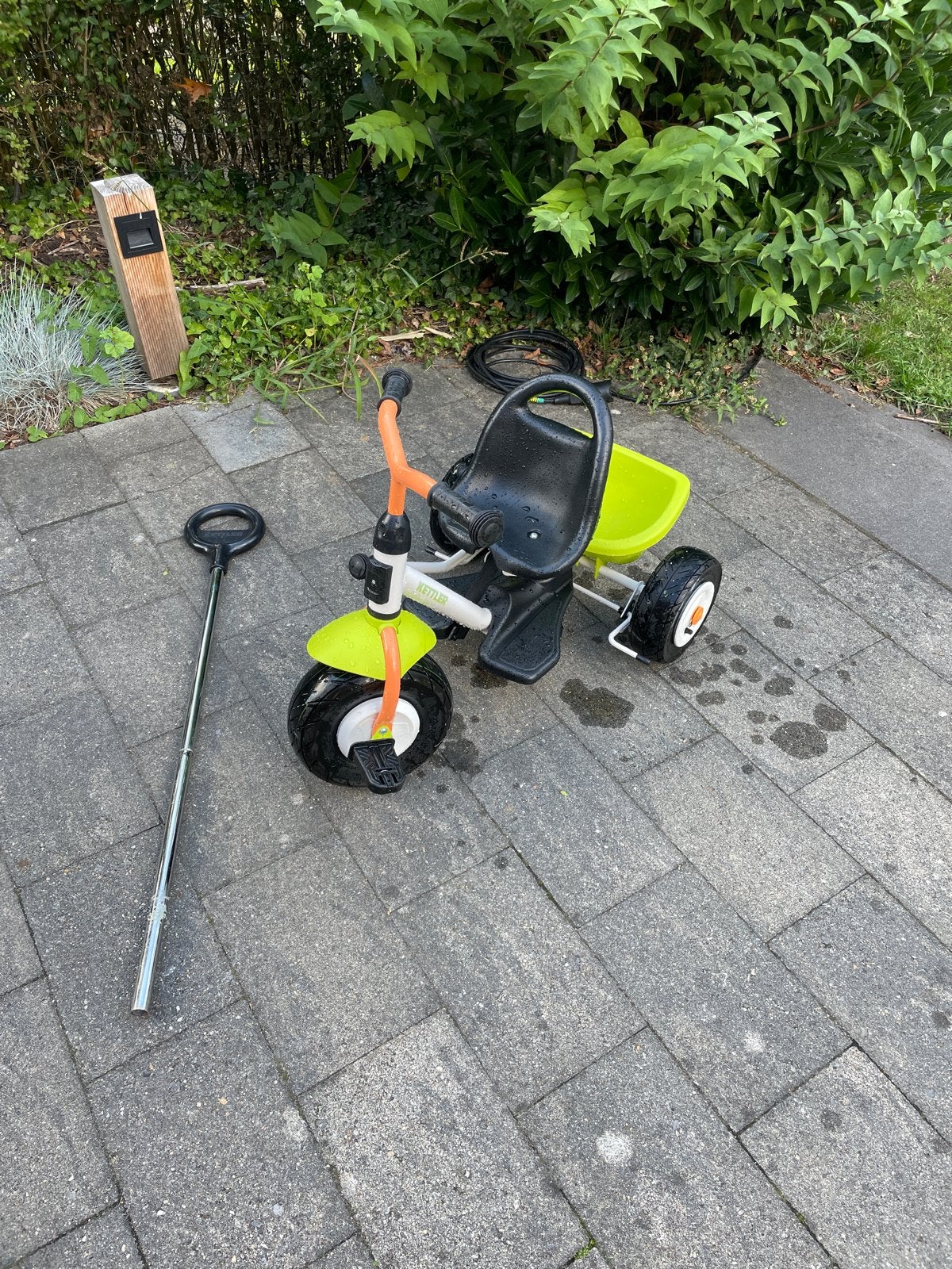 Kettler driewieler met luchtbanden en duwstang, Ophalen, Gebruikt, Duwstang