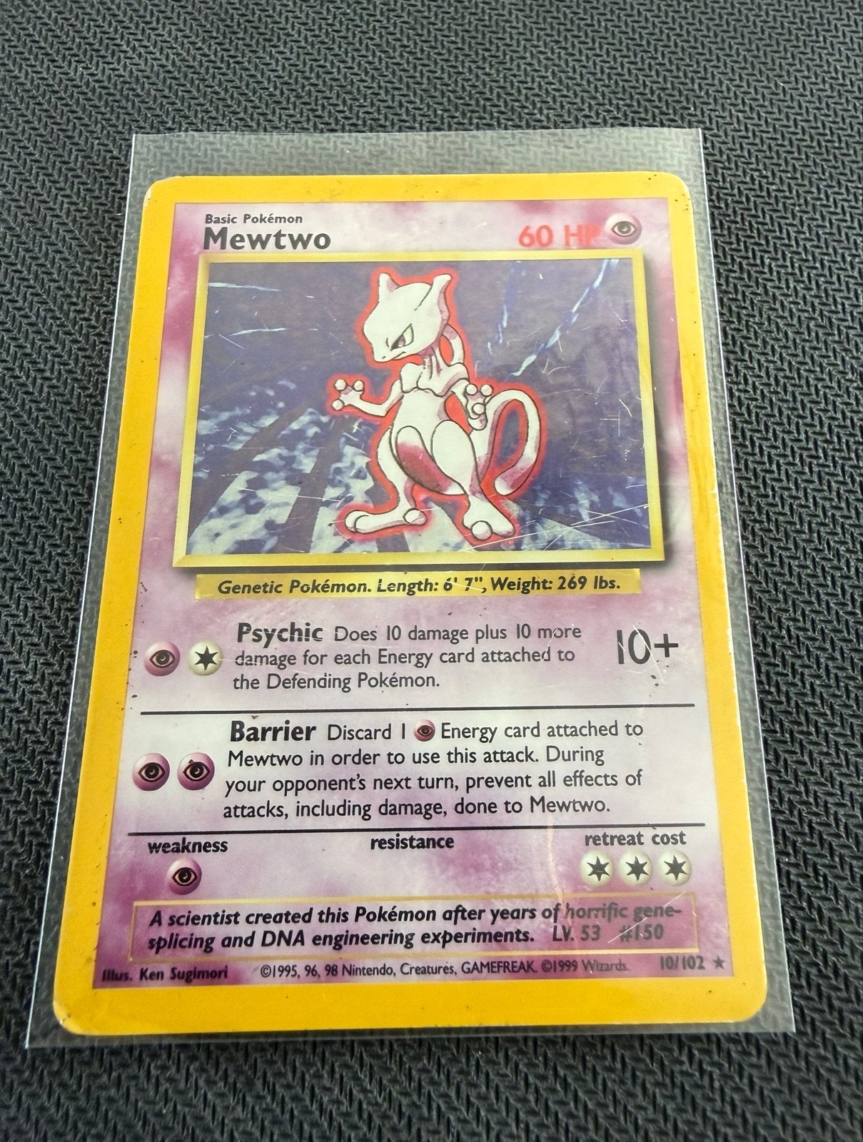 Mewtwo Pokémon kaart 10/102 Holo Basic Set, Hobby en Vrije tijd, Verzamelkaartspellen | Pokémon, Ophalen of Verzenden, Gebruikt