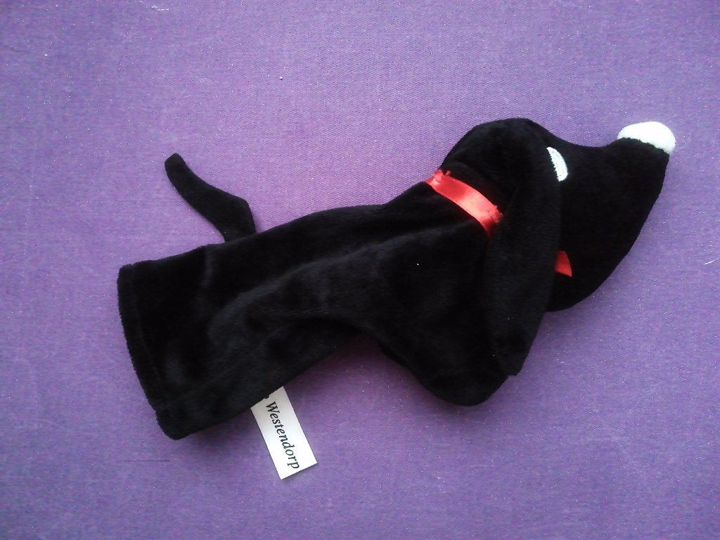 HEMA Knuffeldoekje HANDPOPJE HOND TAKKIE  VAN JIP EN JANNEKE, Hema, Nieuw, Zwart, Met label