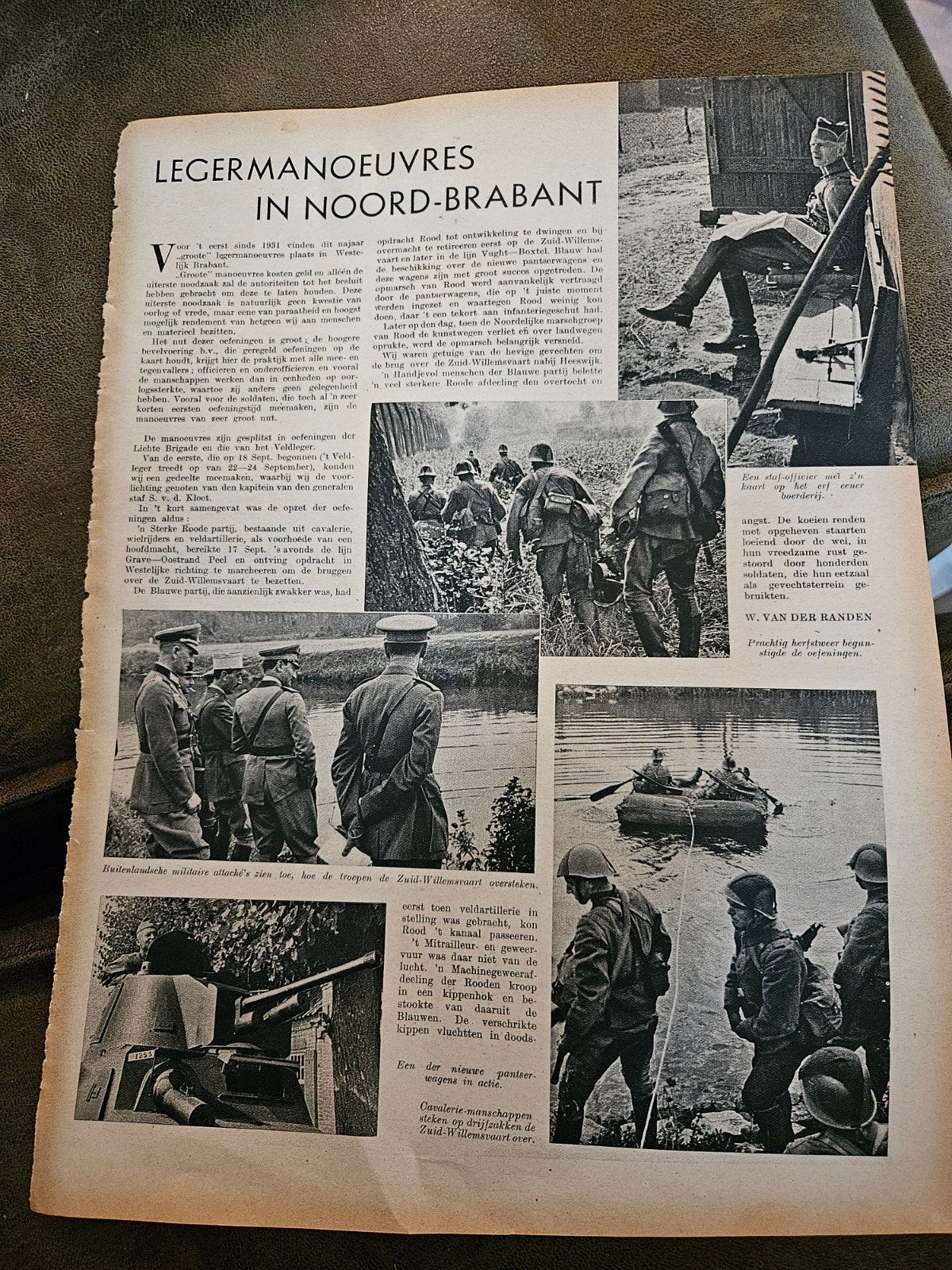 Legermanoeuvres in Noord-Brabant - Historisch Krantenartikel, Ophalen of Verzenden