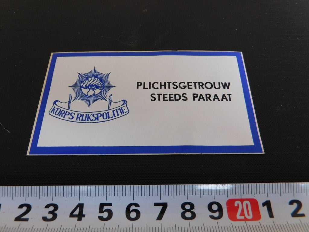 sticker Politie Korps Rijkspolitie RP Plichtsgetrouw MPOL468, Ophalen, Zo goed als nieuw