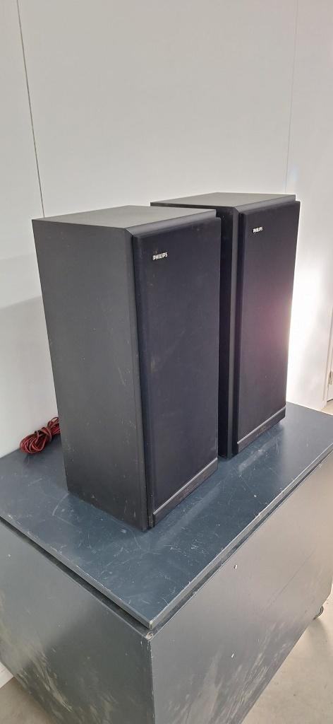 Twee speakers Philips, Zo goed als nieuw, 120 watt of meer, Front, Rear of Stereo speakers, Ophalen