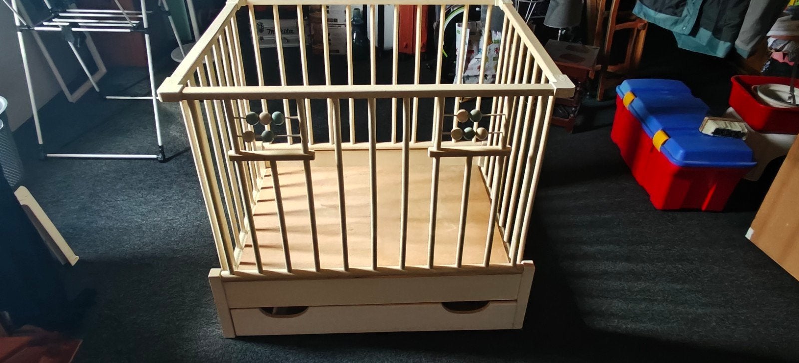 Houten box met lade - Gebruikt, Ophalen, Gebruikt, Rechthoekig, In hoogte verstelbaar