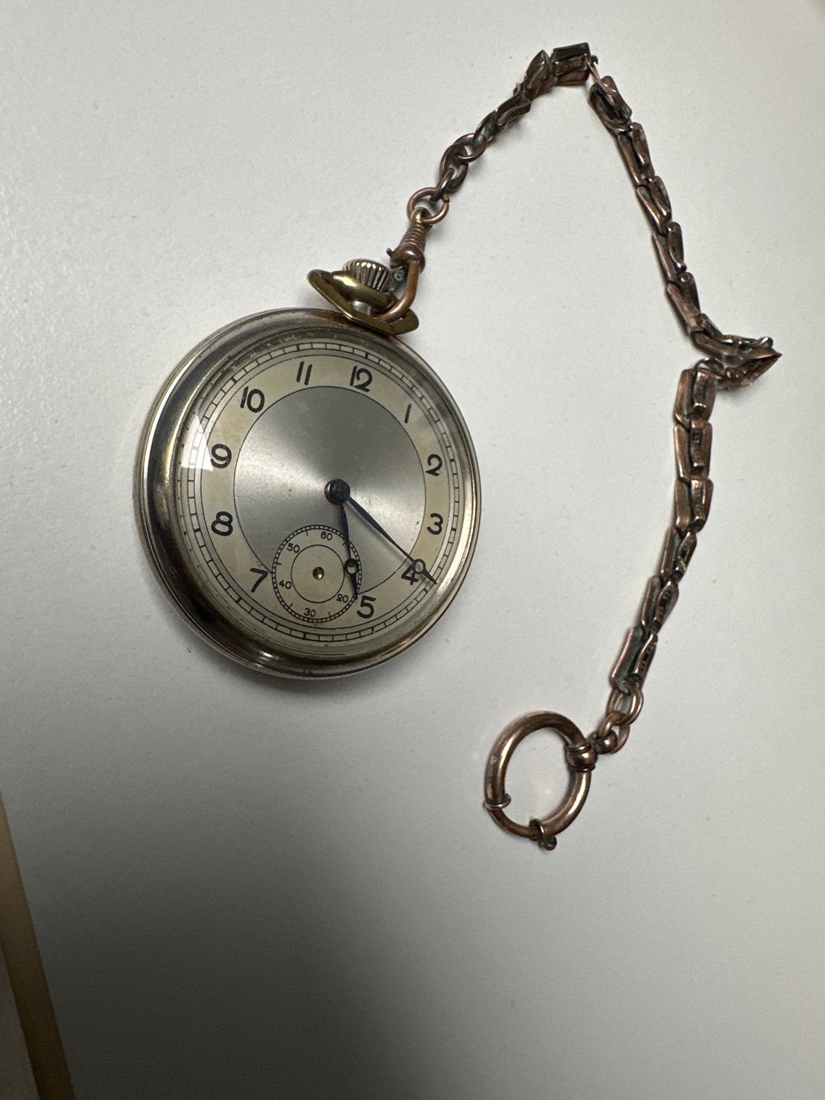 Antiek Zakhorloge met Ketting - Jaren '30 Stijl, Sieraden, Tassen en Uiterlijk, Overige merken, Overige materialen, Zakhorloge