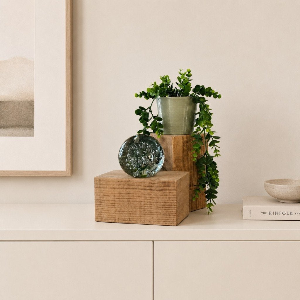 Houten decoratieve blokken - set mini zuiltjes Douglas #D21S, Huis en Inrichting, Houtatelier M.Y., Info@myhoutatelier.nl, Nieuw