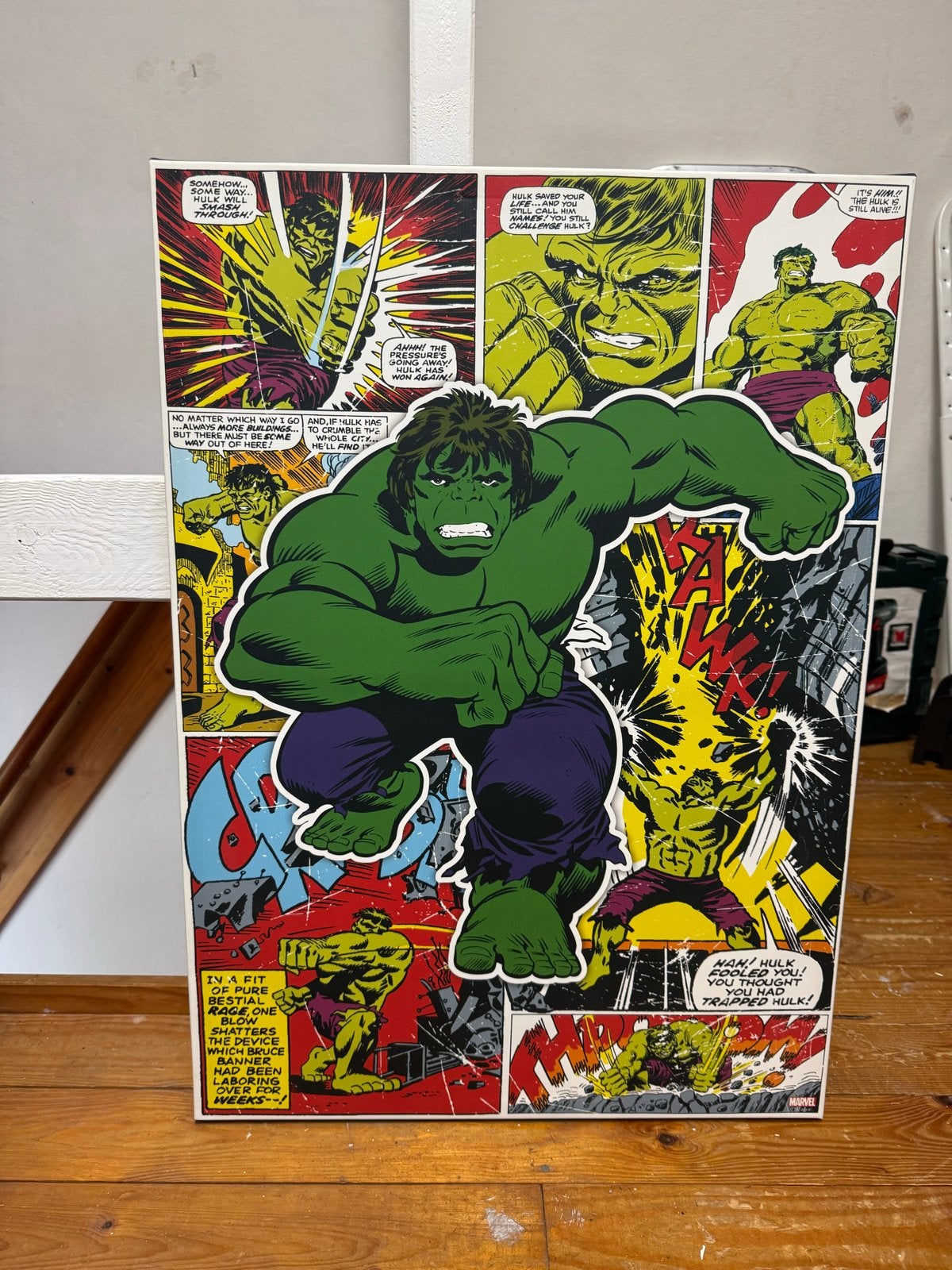 Canvas Hulk 70x50 cm - Marvel Comic Art, Ophalen of Verzenden