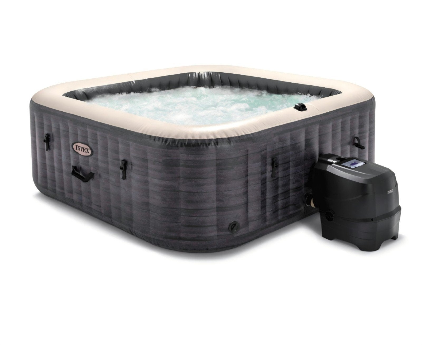 Zo goed als nieuwe jacuzzi met zoutwatersysteem, Tuin en Terras, Ophalen, Zo goed als nieuw, Filter, Opblaasbaar