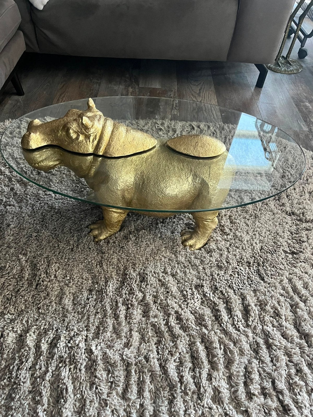 Kare Design Salontafel/Bijzettafel Nijlpaard (incl.olifantje, Huis en Inrichting, Tafels | Salontafels, Ophalen of Verzenden