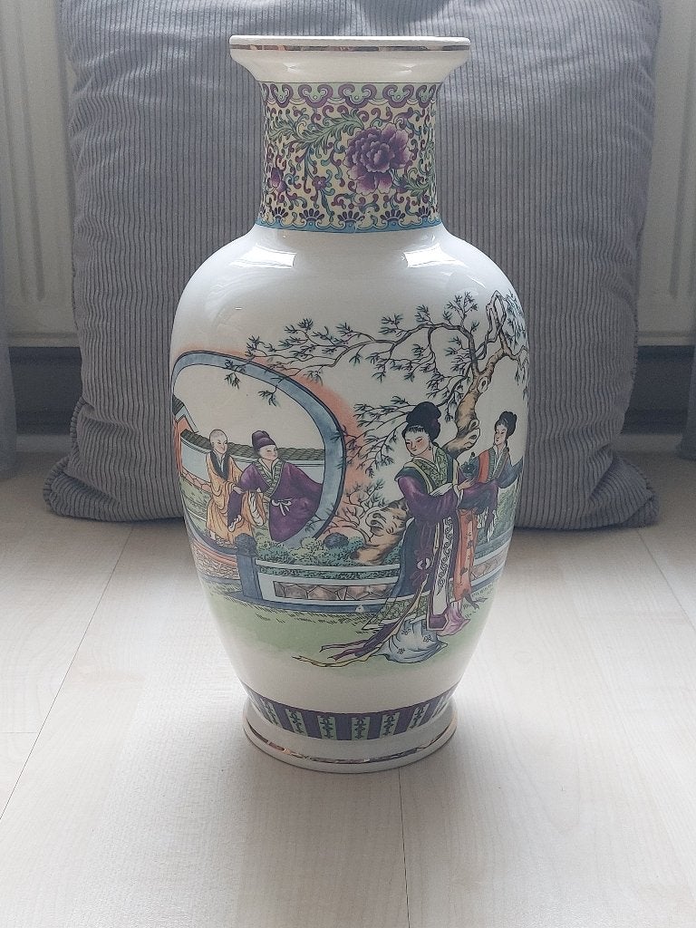 Vintage Chinese vaas, Ophalen, Overige materialen, Meerkleurig, Zo goed als nieuw